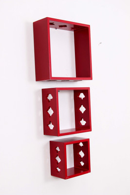 

Make Home Happy Happy-ws-8 MDF Wall Shelf(Number of Shelves - 3, Red)