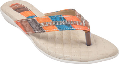 

With The Fashion Women Light Brown & Orange Flats