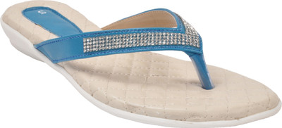 With The Fashion Women BLUE Flats