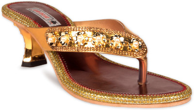 

Pipilika Women GOLDEN & MAROON Heels