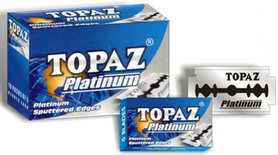 

Topaz 250 Razor's Blades Platinum Sputtered Edges (10 tucks of 10 blades each)(Pack of 250)