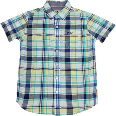 

Flying Machine Boys Solid Casual Shirt, Med blue