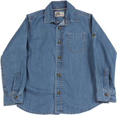 

Flying Machine Boys Solid Casual Shirt, Med blue