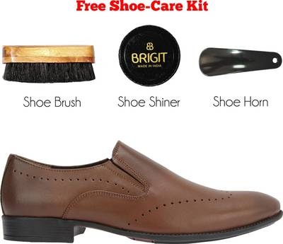Brigit Wing Tip Formal Shoes Black Slip On