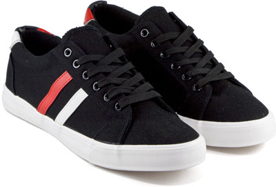 

DeVEE Be Anthony Double Striped Black Canvas Shoes For Men(Black