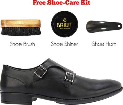 Brigit Business Shoes Black Monk Strap