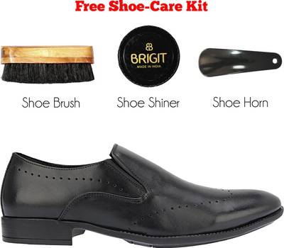 Brigit Wing Tip Formal Shoes Black Slip On