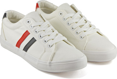 

DeVEE Be Anthony Double Striped White Canvas Shoes For Men(White
