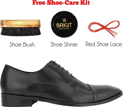Brigit Toe Cap Oxford Shoes Black Lace Up