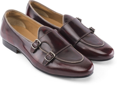 

Missimo Double Monk Loafers For Men(Burgundy