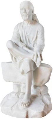 SHIVOHAM Sai Baba Idol 11cm Decorative Showpiece  -  11 cm(Marble, White)