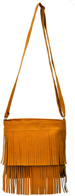 

AGINOS Women Casual Yellow PU Sling Bag