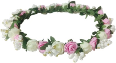 Loops n knots Crown & Tiara(White, Pink, Pack of 1)