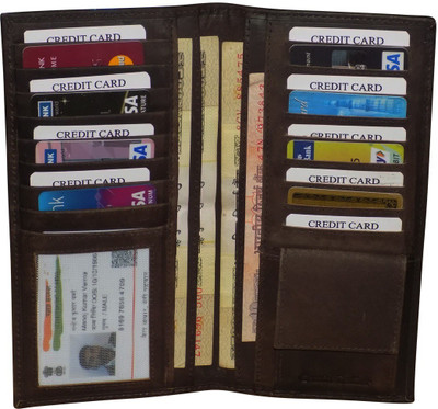 

Style 98 Men Formal Brown Genuine Leather Document Holder(22 Card Slots)