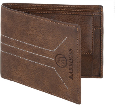 

MARKQUES Men Casual Brown Artificial Leather Wallet(3 Card Slots), Brown-02