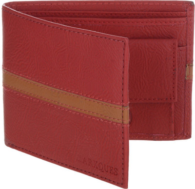MARKQUES Men Red Artificial Leather Wallet(3 Card Slots), Red-07