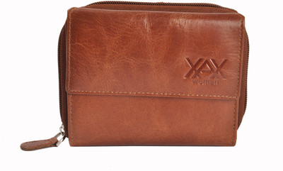 

XAX Women Tan Genuine Leather Wallet(15 Card Slots), Dark tan