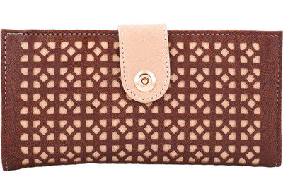 

Fristo Women Casual Beige, Brown Artificial Leather Wallet(12 Card Slots), Brown and cream