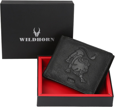 

WildHorn Men Black Genuine Leather Wallet(6 Card Slots)