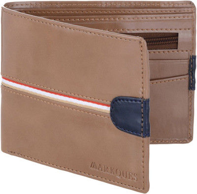 

MARKQUES Men Beige Artificial Leather Wallet(6 Card Slots), Beige-20