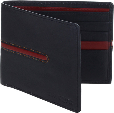 

MARKQUES Men Black Genuine Leather Wallet(8 Card Slots), Black-01