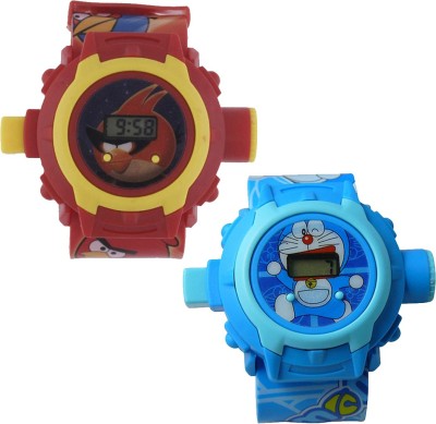 Shanti Enterprises Combo Angry Bird and Doraemon 24 Images Projector Watch Digital Watch  - For Boys   Watches  (Shanti Enterprises)