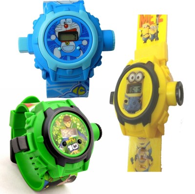 Shanti Enterprises Doraemon,Ben 10 and Minions 24 Images Projecter Watch (Set Of 3) Watch  - For Boys   Watches  (Shanti Enterprises)