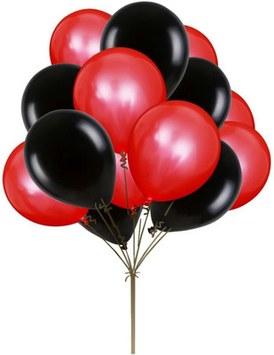 

PartyballoonsHK Solid Metallic Red & Black Balloon(Red, Black, Pack of 100)