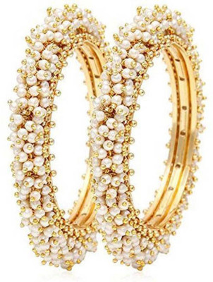 Shining Diva Alloy Pearl Bangle Set(Pack of 2)