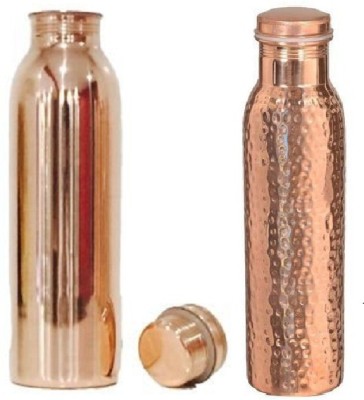 Kks Joint less leak proof and hammered 1000 ml Bottle(Pack of 2, Brown, Copper)