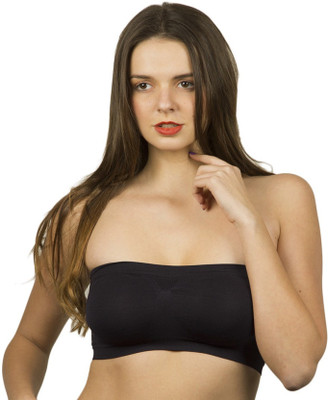 Airsonfab Women Tube Non Padded Bra(Black)
