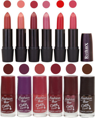 

Rythmx Lipstick and Nail Polish Combo Pack of 12(Set of 12)