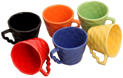 

Krishna Marble Finish Tea/Coffee Cups, 130 Ml, Set Of 6 Pieces Multicolour Ceramic(Multicolor, Pack of 6)
