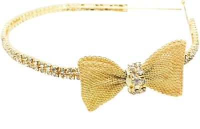 

AccessHer Rhinestone Studded Golden Metal Head band Crown for Girls and Women Hair Band(Gold)