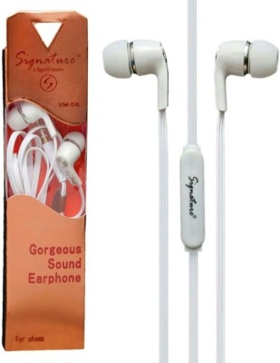 Signature VM-56 Bluetooth without Mic Headset(White, In the Ear)
