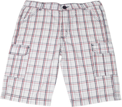 

612 League Short For Boys Casual Checkered, White