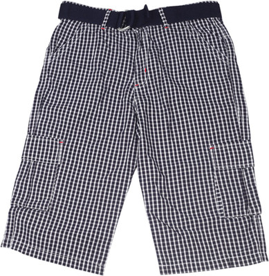 

612 League Short For Boys Casual Checkered, Black