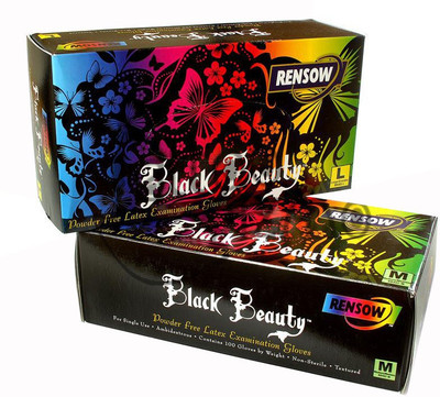 

Mumbai Tattoo RENSOW BLACK GLOVES LARGE Nitrile Surgical Gloves(Pack of 100)