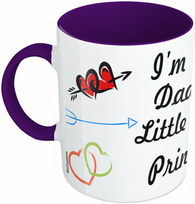 

MiiCreations Printed Two Tone Blue And White I'M Daddy's Little Princess Ceramic Mug(325 ml), Multicolor