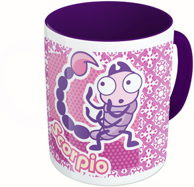 

MiiCreations Printed Two Tone Blue And White Zodiac Sign Scorpio Ceramic Mug(325 ml), Multicolor