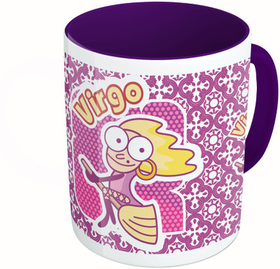 

MiiCreations Printed Two Tone Blue And White Zodiac Sign Virgo Ceramic Mug(325 ml), Multicolor