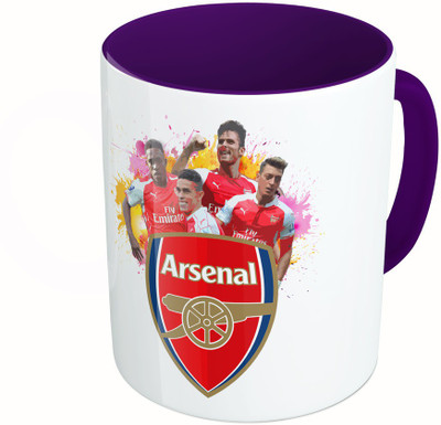 

MiiCreations Printed Two Tone Blue And White Arsenal Team Ceramic Mug(325 ml), Multicolor