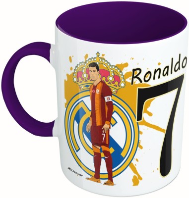 

MiiCreations Printed Two Tone Blue And White Ronaldo Football Club Ceramic Mug(325 ml), Multicolor