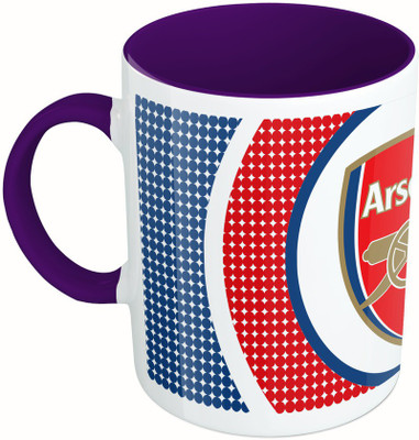 

MiiCreations Printed Two Tone Blue And White Arsenal Ceramic Mug(325 ml), Multicolor