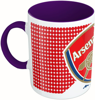 

MiiCreations Printed Two Tone Blue And White Arsenal Club Ceramic Mug(325 ml), Multicolor