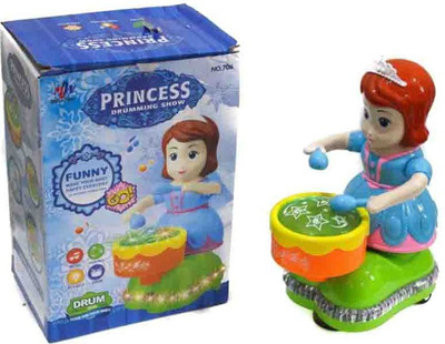 

vbenterprise Latest Princess Musical Drumming Show with 4D Lights and Music Effect(Multicolor)