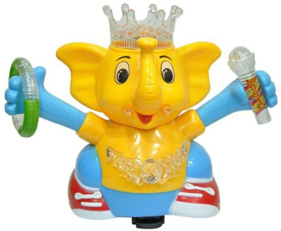 

vbenterprise Latest Multicolour Plastic Dancing Crown Elephant(Yellow)