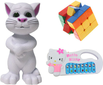 

Techhark White Tom With Magic Cube and Hello Kitty Little Piano(Multicolor)