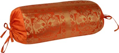 Lal Haveli Animal Bolsters Cover(38 cm*76 cm, Orange)