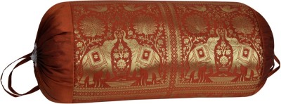 Lal Haveli Abstract Bolsters Cover(38 cm*76 cm, Red)